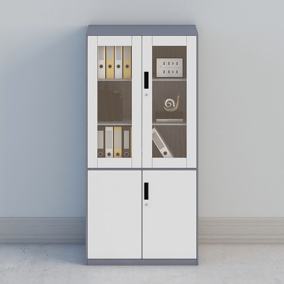 Minimalist White File Cabinet 3D model