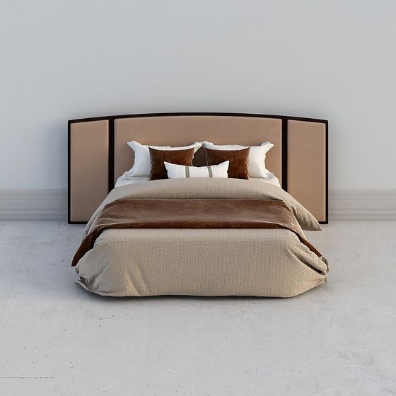 Stylish Low-Polygon Bed 3D model for Modern Interiors