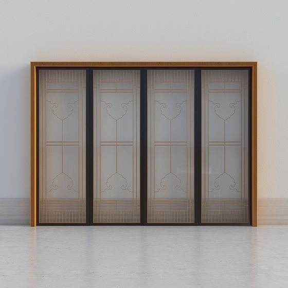 Modern Asian Sliding Door 3D model for Creative Designs