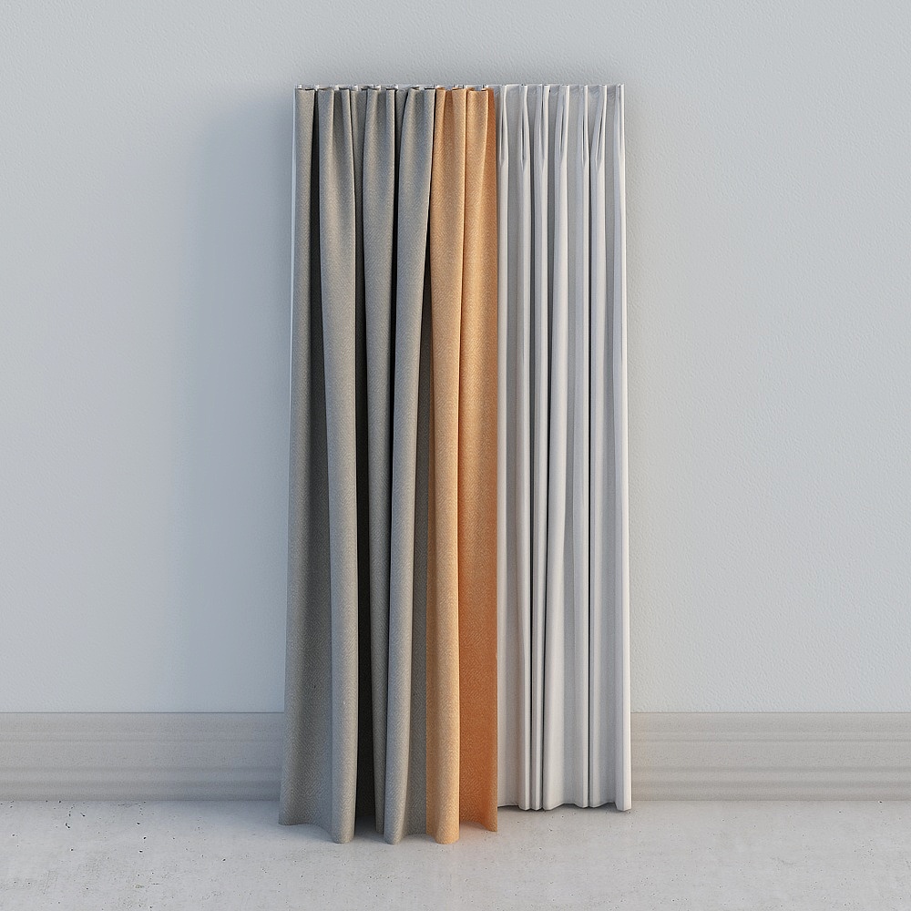 Modern simple living room space curtains