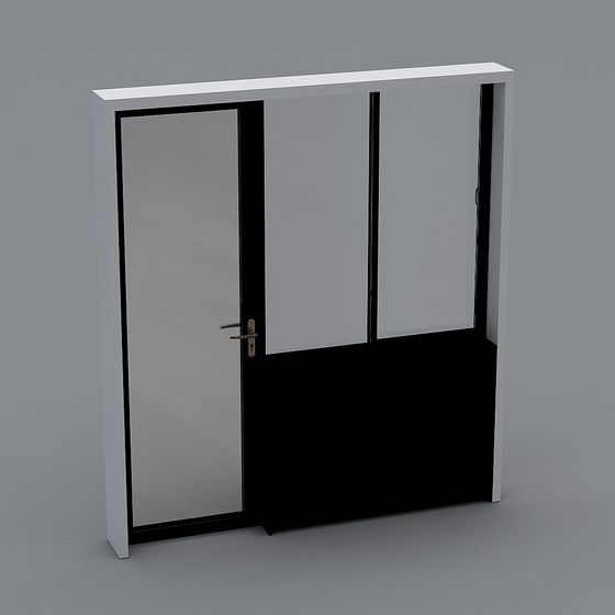 Contemporary Glass and Metal Door 3D model for Modern Spaces