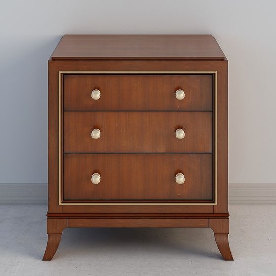 Stylish Vintage Nightstand 3D Model for Contemporary Spaces