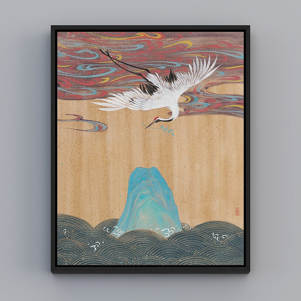 Baxter Good New Chinese Restaurant Tea Room Black Box 43x53cm Fish Leap bqy158g-x-1-3