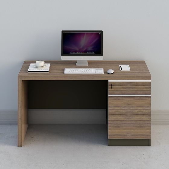 Modern Low-Polygon Office Desk 3D model