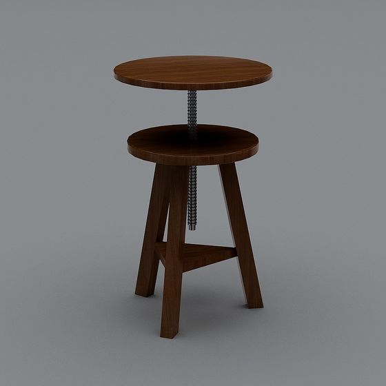 Minimalist Wooden Table 3D Model