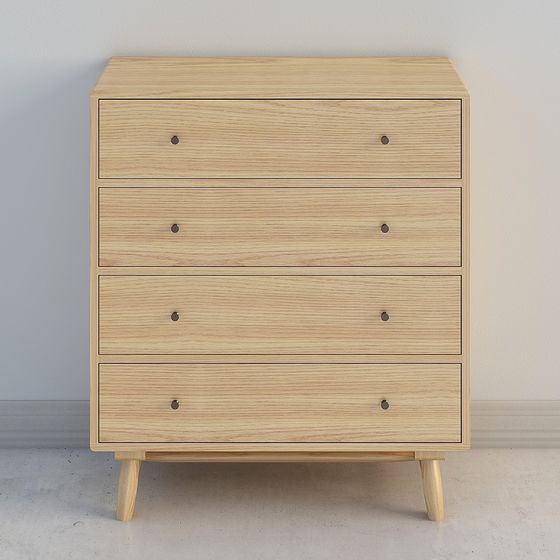 Nordic Style Four-Drawer Cabinet 3D model