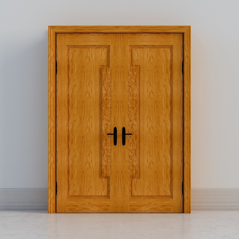 modern wooden double door