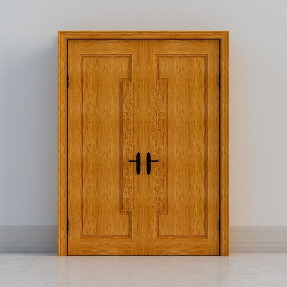 Elegant Classic Wooden Door 3D model for Creative Spaces