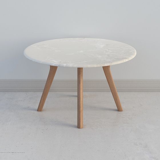 Elegant Low-Poly Round Table 3D model