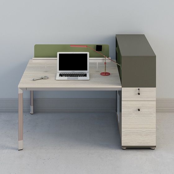 Modern Minimalist Office Desk and Chair 3D model