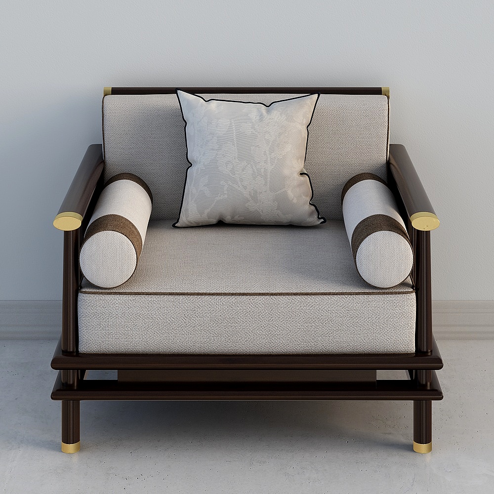 Modern Retro-Inspired Armchair 3D model