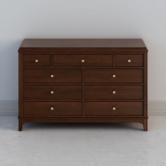 Vintage Six-Drawer Dresser 3D model