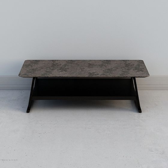 Stylish Industrial Marble Coffee Table 3D model