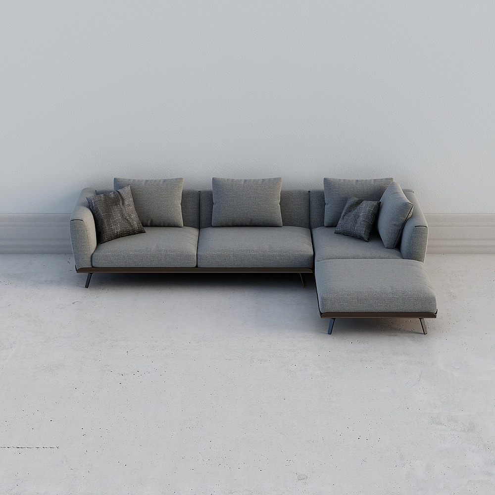 Stylish Low-Polygon Sofa 3D model