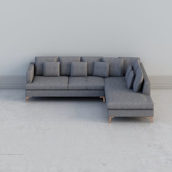 Elegant Low-Poly Sofa 3D Model for Modern Interiors