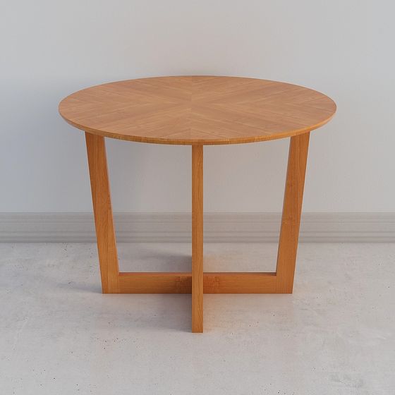 Stylish Low-Poly Round Table 3D Model