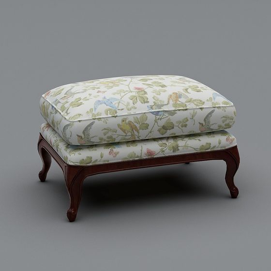 Vintage Garden Footstool 3D model for Creative Spaces