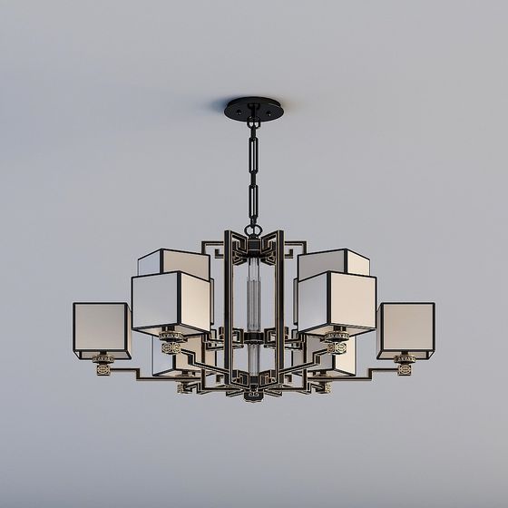 Art Deco Chandelier 3D model
