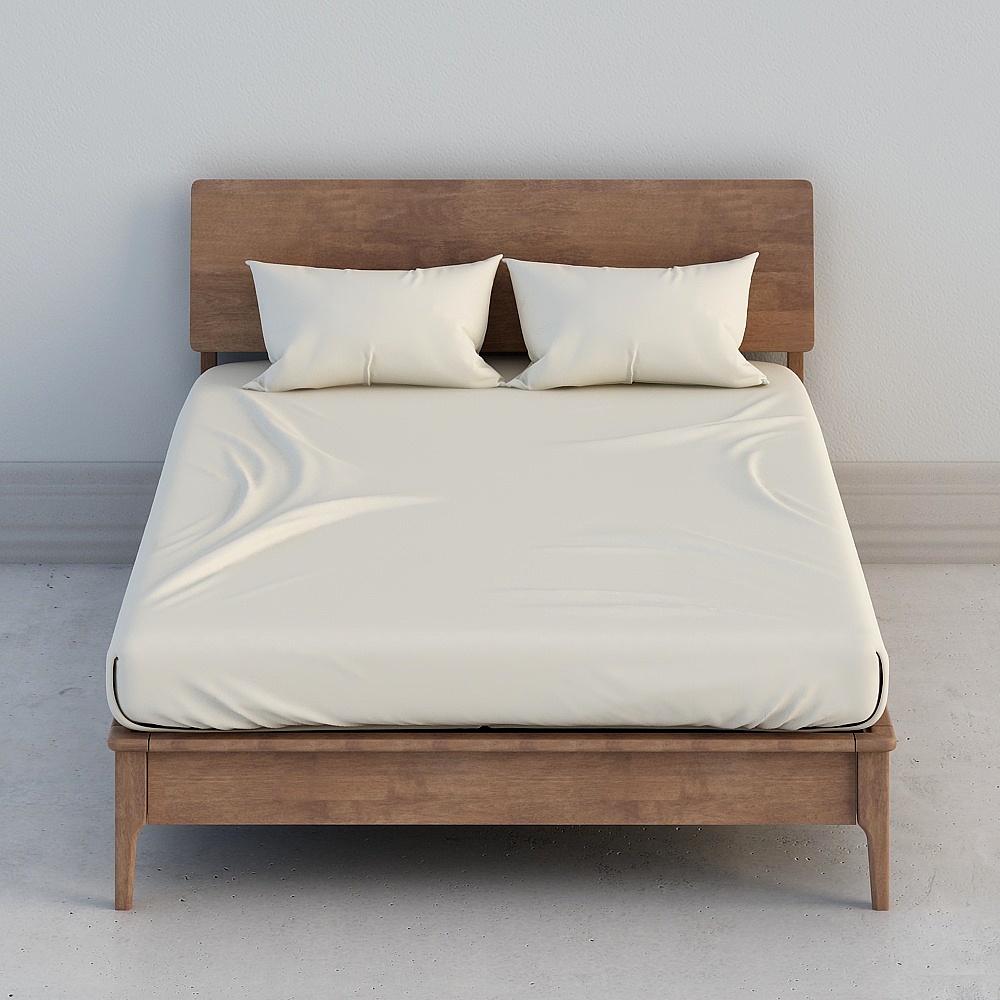 Low-Polygon 3D Bed Frame Model for Modern Interiors