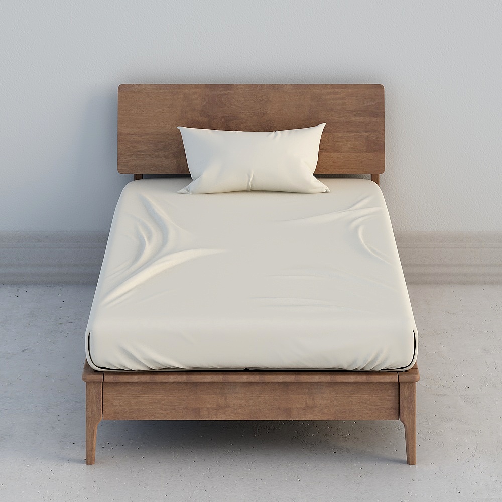 Low-Poly Modern Bed Frame 3D model