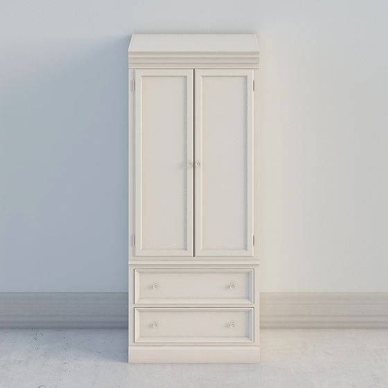 Stylish Low-Poly Wardrobe 3D model for Creative Projects