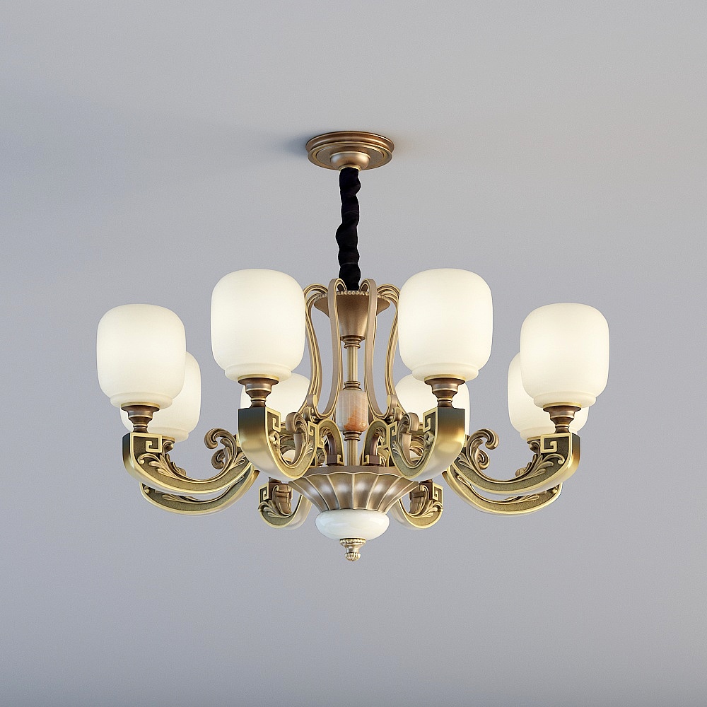 Elegant European Style Chandelier 3D model