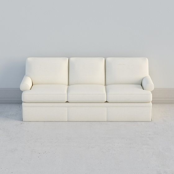 Elegant White 3D Sofa Model for Various Projects