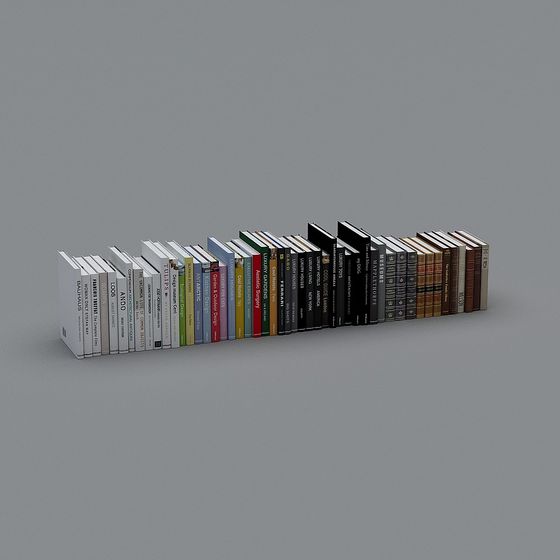 Low-Poly 3D Bookshelf Model with High Details