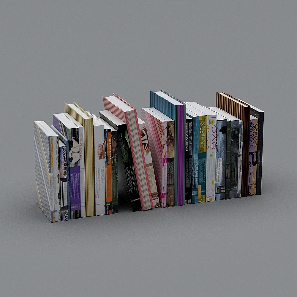 Vibrant Low-Poly Bookshelf 3D Model