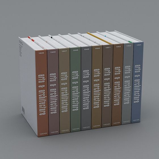 Art & Architecture Bookshelf 3D model