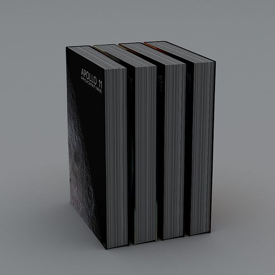 Apollo 11 Books 3D model - Low Poly and High Detail