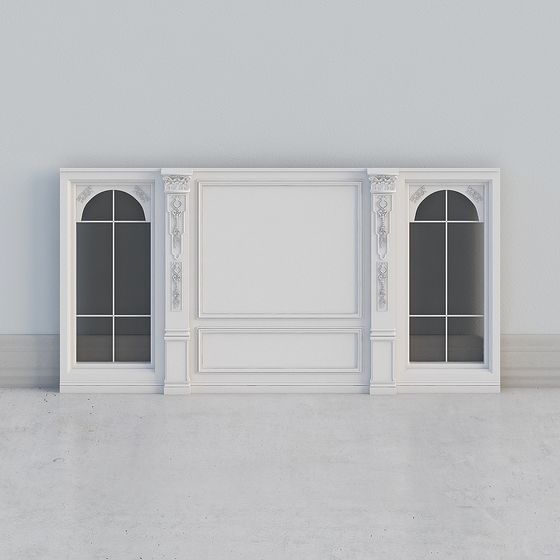 Window Pane Model Elegant Arched Window Panel 3D model