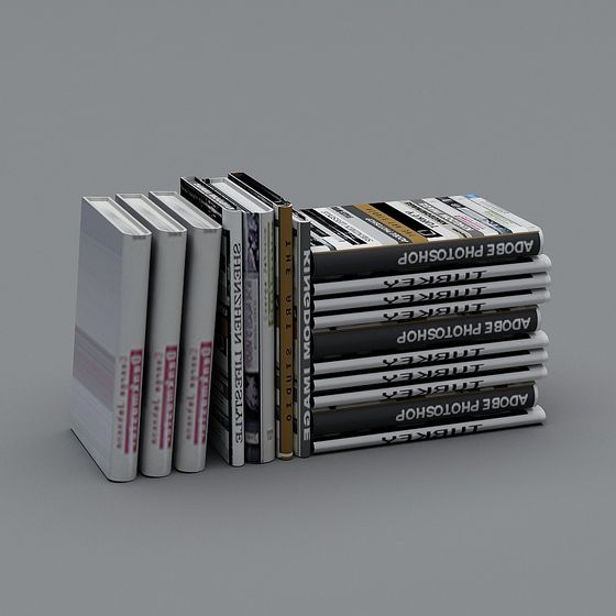 Low Poly High Detail 3D Bookshelf Model