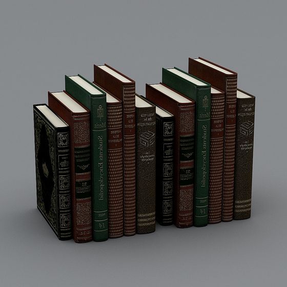 Vintage Books 3D model for Classic Elegance