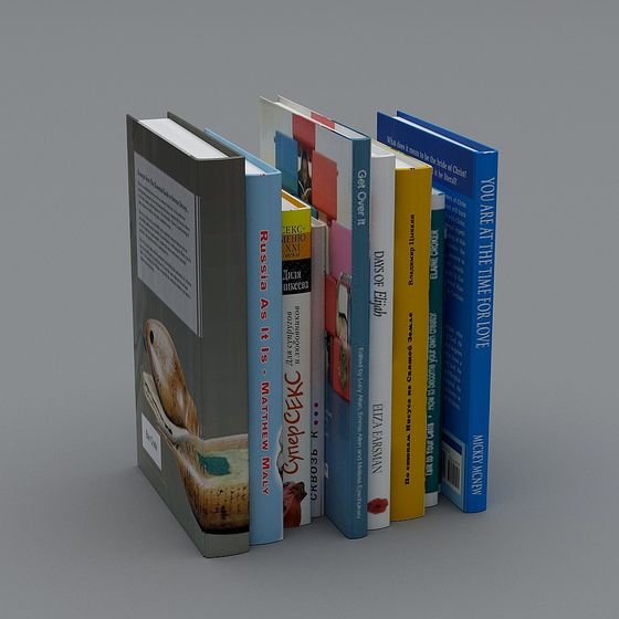Bookshelf Stack 3D model for Creative Projects
