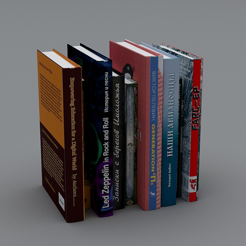 Realistic Low-Poly Bookshelf 3D model