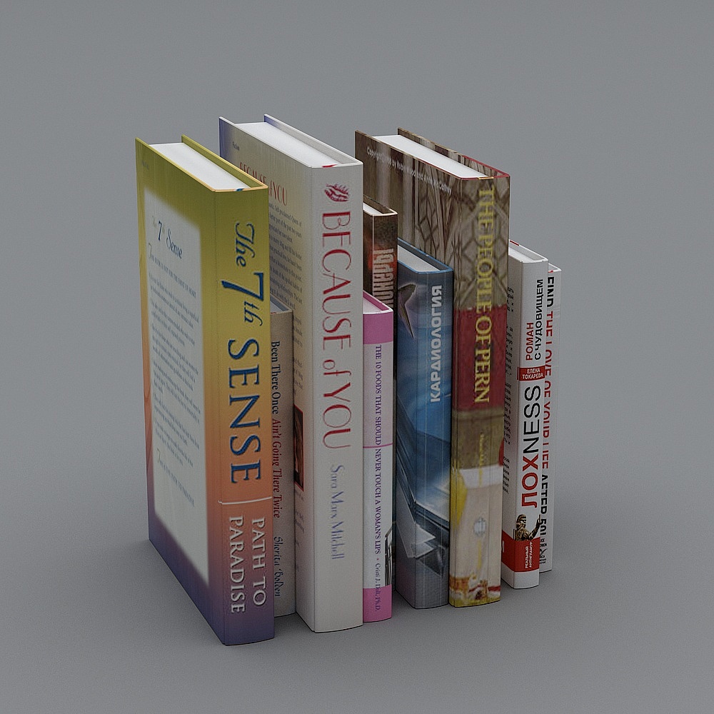 Book Stack 3D model for Creative Projects