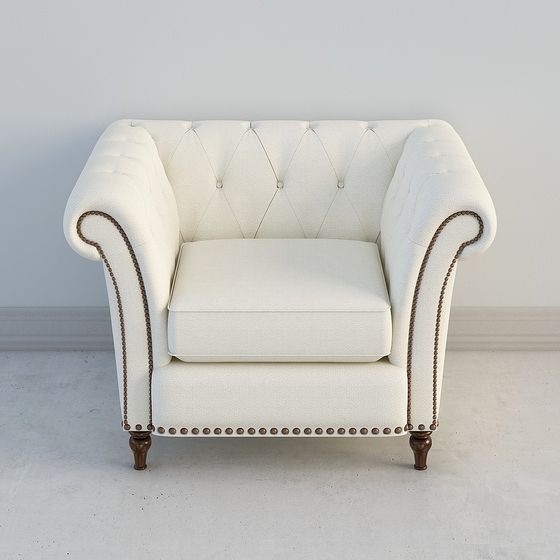 Elegant Low Poly Armchair 3D model for Modern Spaces