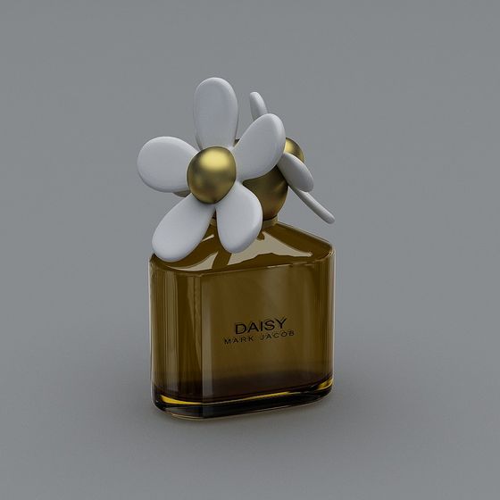 Elegant Daisy Perfume Bottle 3D model