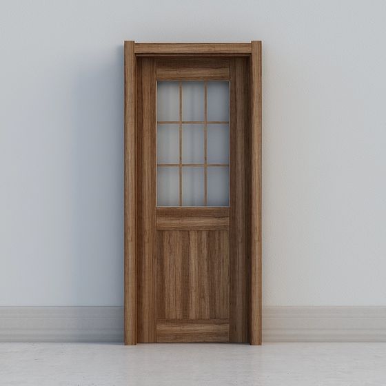 伝統的ヨーロッパ木製窓付きドア