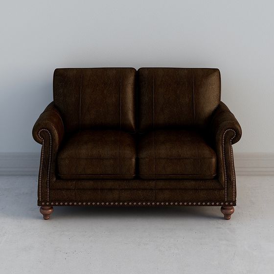 Classic Vintage Leather Sofa 3D model for Interior Design
