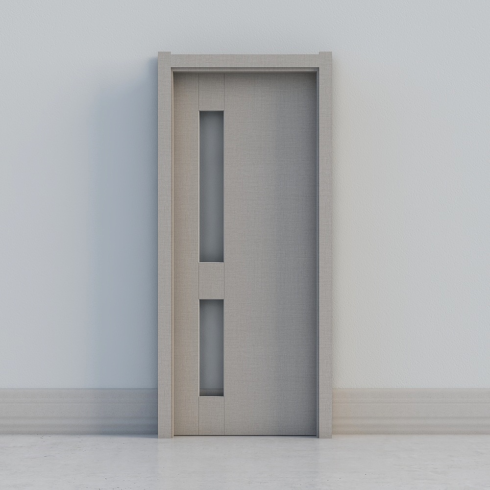 modern grey windowed door