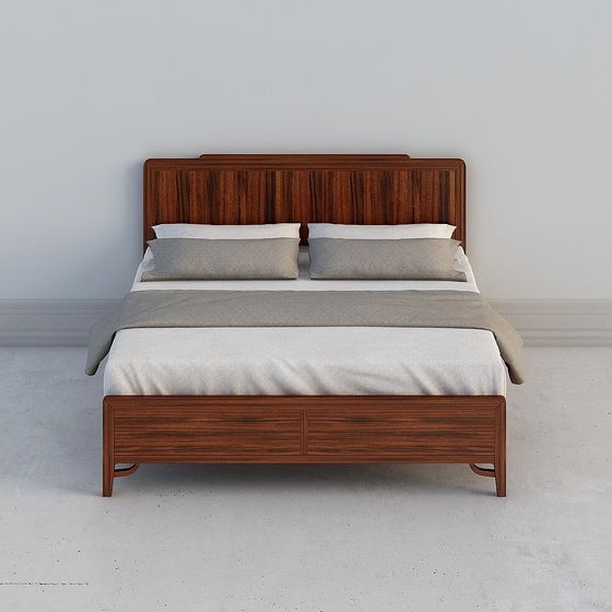 Mid-Century Modern Bed 3D model for Creative Spaces