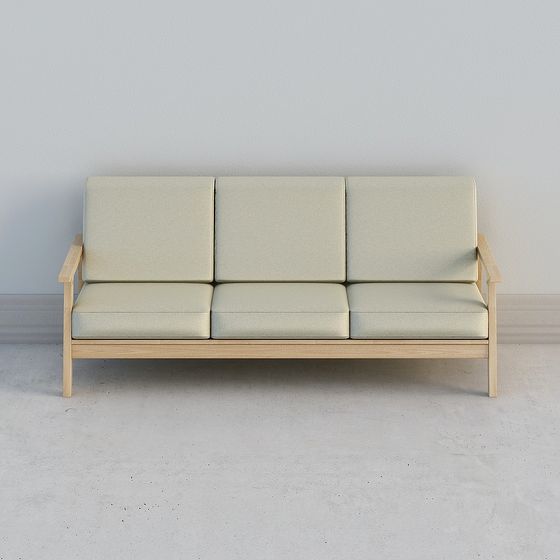 Stylish Low-Poly Sofa 3D model for Modern Spaces