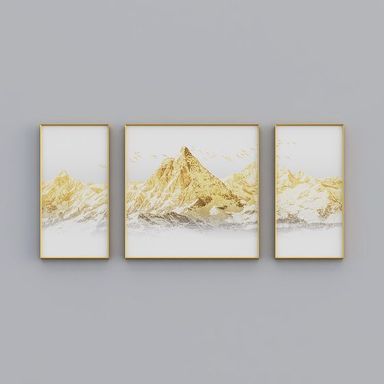 Snow Mountain Triptych 3D model
