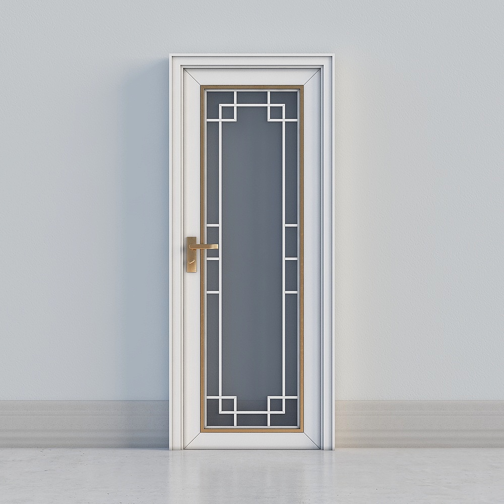 chineese white windowed door