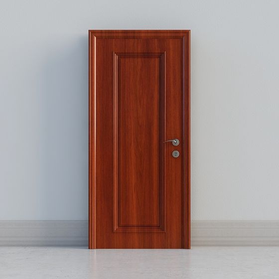 Elegant Low-Poly Wooden Interior Door 3D model