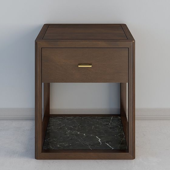 Elegant Bedside Table 3D Model for Modern Spaces