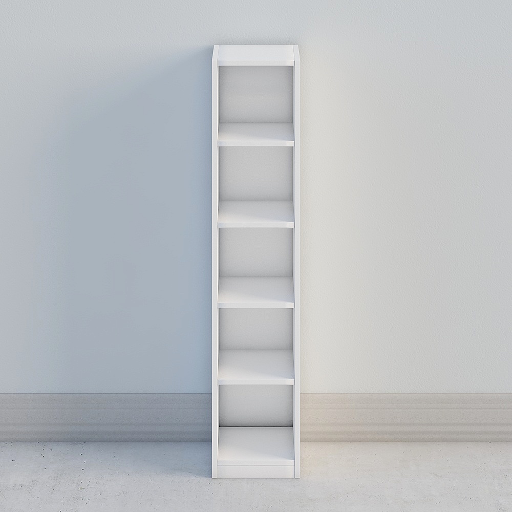 Minimalist 3D Bookshelf Model for Modern Interiors