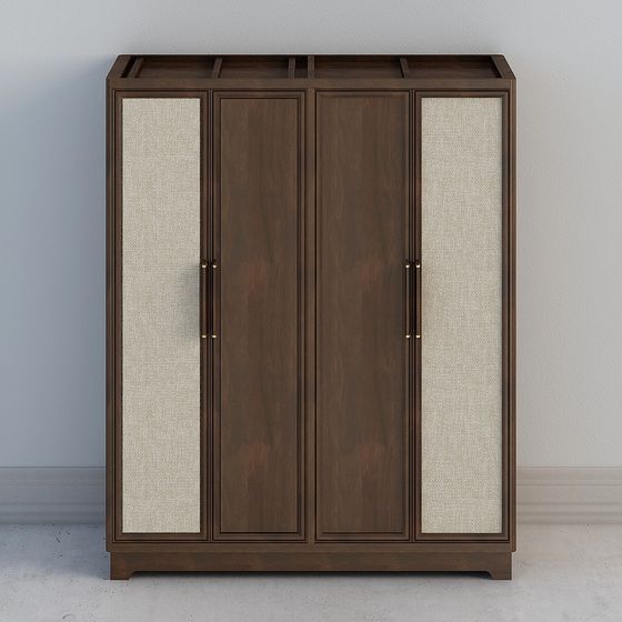 Chic Low-Poly Wardrobe 3D model for Modern Interiors